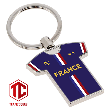 Porte-clés métal maillot foot FRANCE EDF 2022 n°1 - TEAMCOQUES